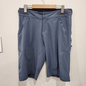 Zoic Navaeh 7 Shorts Womens Medium Blue Zip Pockets Stretch Adjustable Waist